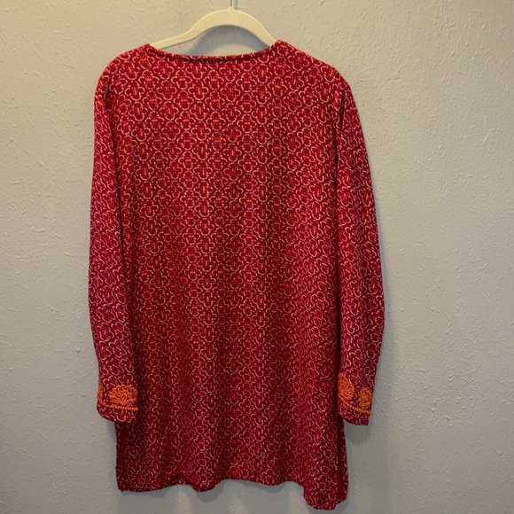 Rock Flower Paper Boho Tunic Top Embroidered Design Women’s Sz Medium - Picture 7 of 8